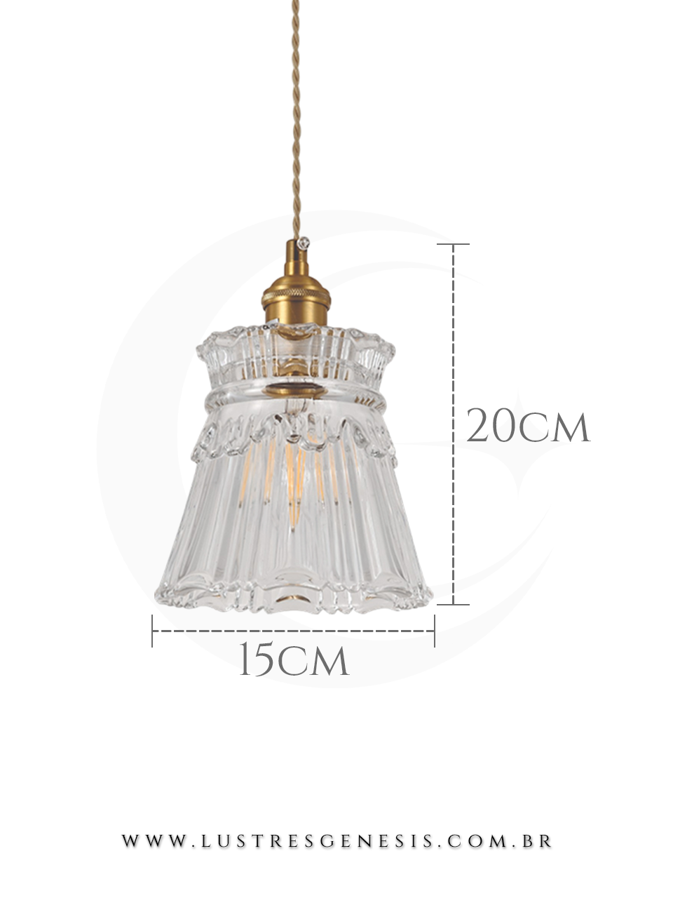 A Luminaria Pendente com acabamento em metal bronze e cupula de vidro transparente e ideal para renovar seu ambiente.
